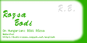 rozsa bodi business card